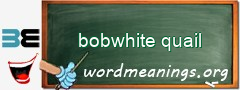 WordMeaning blackboard for bobwhite quail